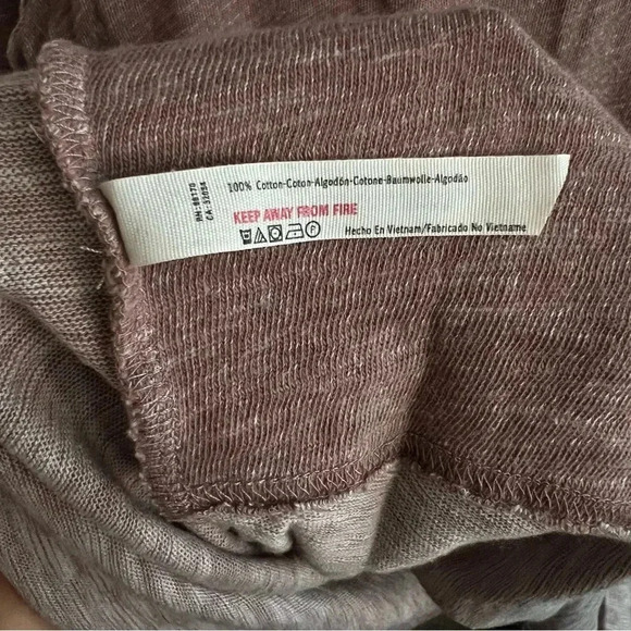 Free People Beach Cocoon Cowl Neck Pullover Heathered Brown Sz M/L Raglan Sleeve - Picture 8 of 9